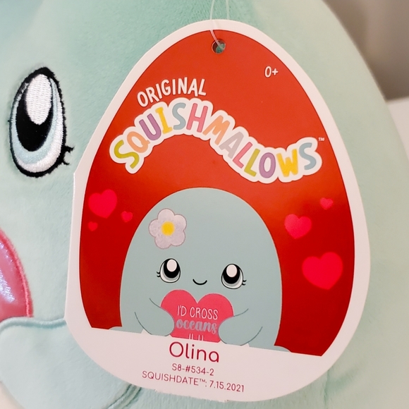8" Squishmallow Olina the octopus octo Valentine's stuffed animal soft … - Picture 3 of 4